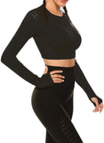 Seamless Hollow Long Sleeve  Crop Top - SeasumFits