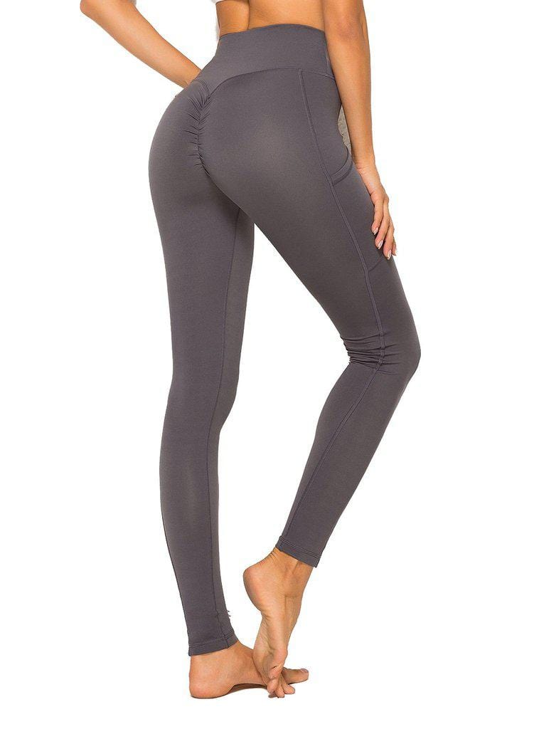 SEASUM-SEASUM Scrunch Butt Leggings with Pockets High Waist Lifting Yoga Pants