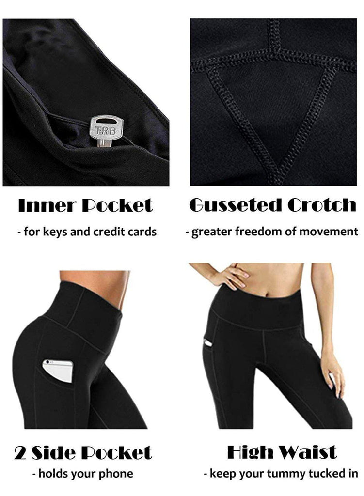 SEASUM-SEASUM Scrunch Butt Leggings with Pockets High Waist Lifting Yoga Pants