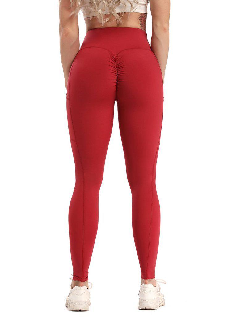SEASUM-SEASUM Scrunch Butt Leggings with Pockets High Waist Lifting Yoga Pants