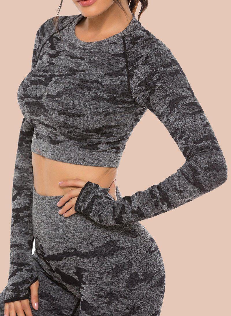 Camouflage Seamless Yoga Top - SEASUM