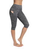 High Waist Solid Color Capris Yoga Pants - SEASUM