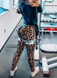 Leopard Print Leggings Workout Running Pants - SEASUM