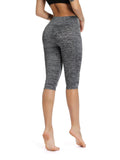 High Waist Solid Color Capris Leggings - SEASUM