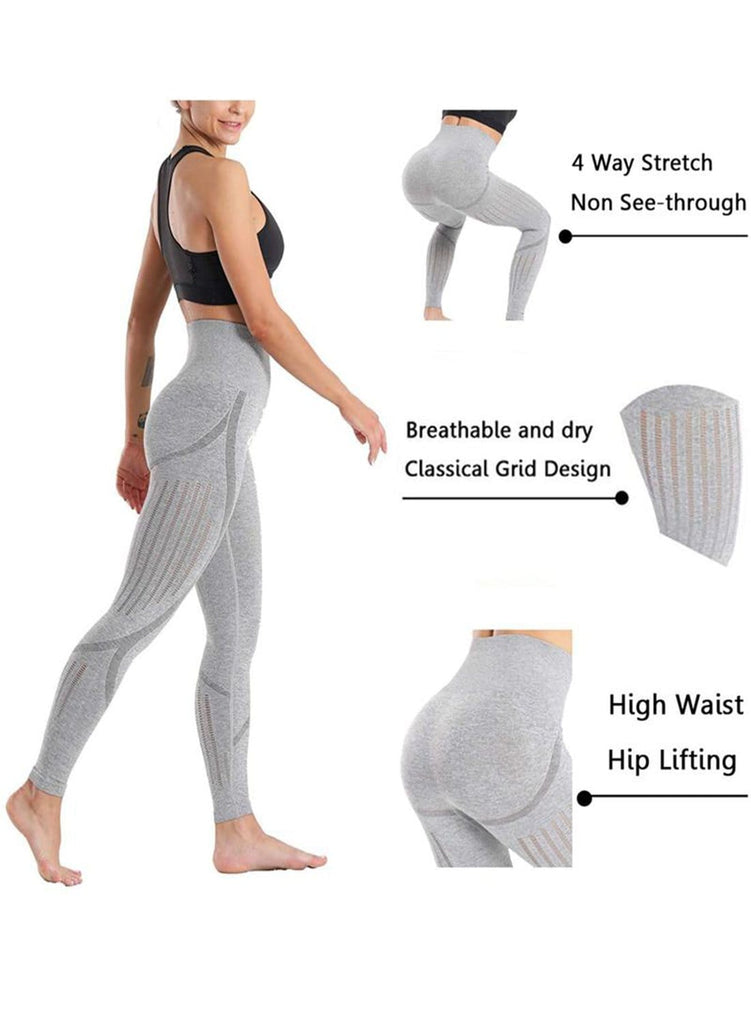 High Waist Hollow Out High Rise Yoga Leggings For Women Breathable