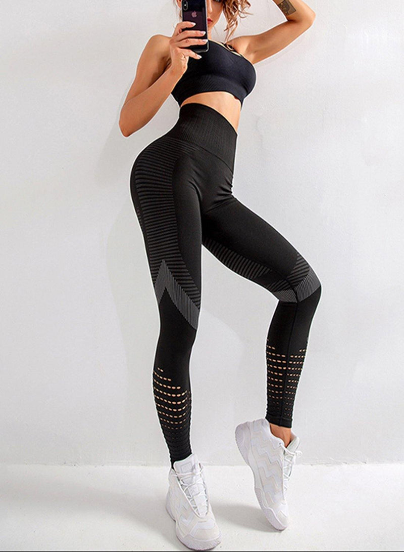Hollow Out Breathable Seamless Yoga Pants - SEASUM