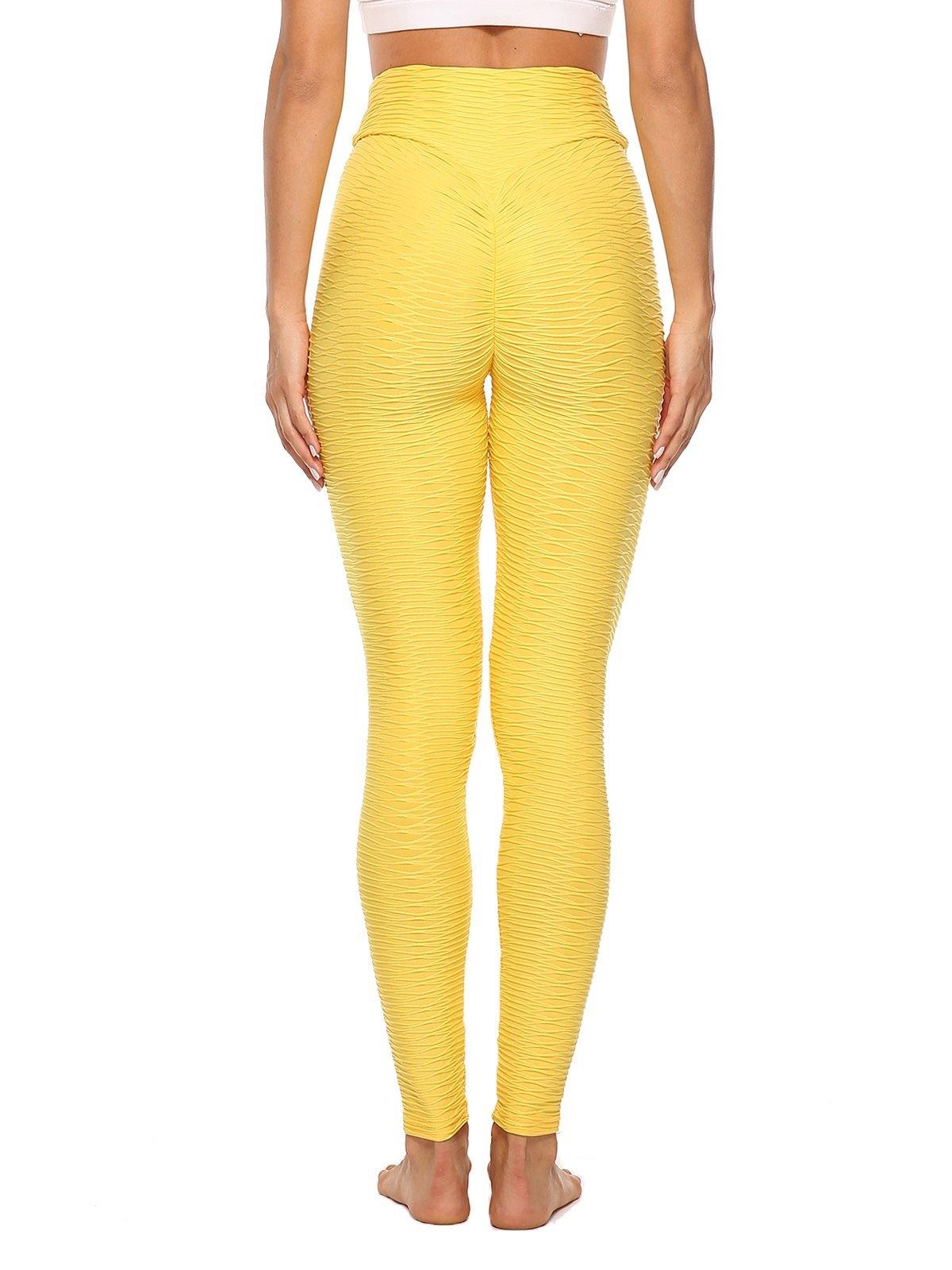 Women Solid Bright Yellow Ankle Length Leggings