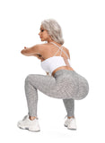 Women Three-dimensional Body Shaping Jacquard Leggings（sackcloth Interval Color）