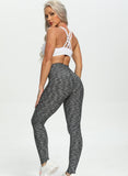 Women Three-dimensional Body Shaping Jacquard Leggings（sackcloth Interval Color）