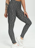 Women Three-dimensional Body Shaping Jacquard Leggings（sackcloth Interval Color）