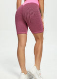Women Three-dimensional Body Shaping Jacquard Pocket 6" Shorts(Color contrast)