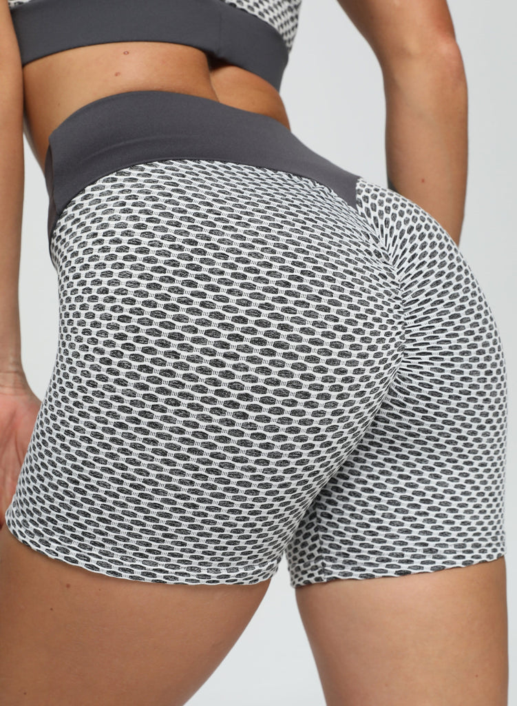 Women Three-dimensional Body Shaping Jacquard 5 Shorts(Color contrast)
