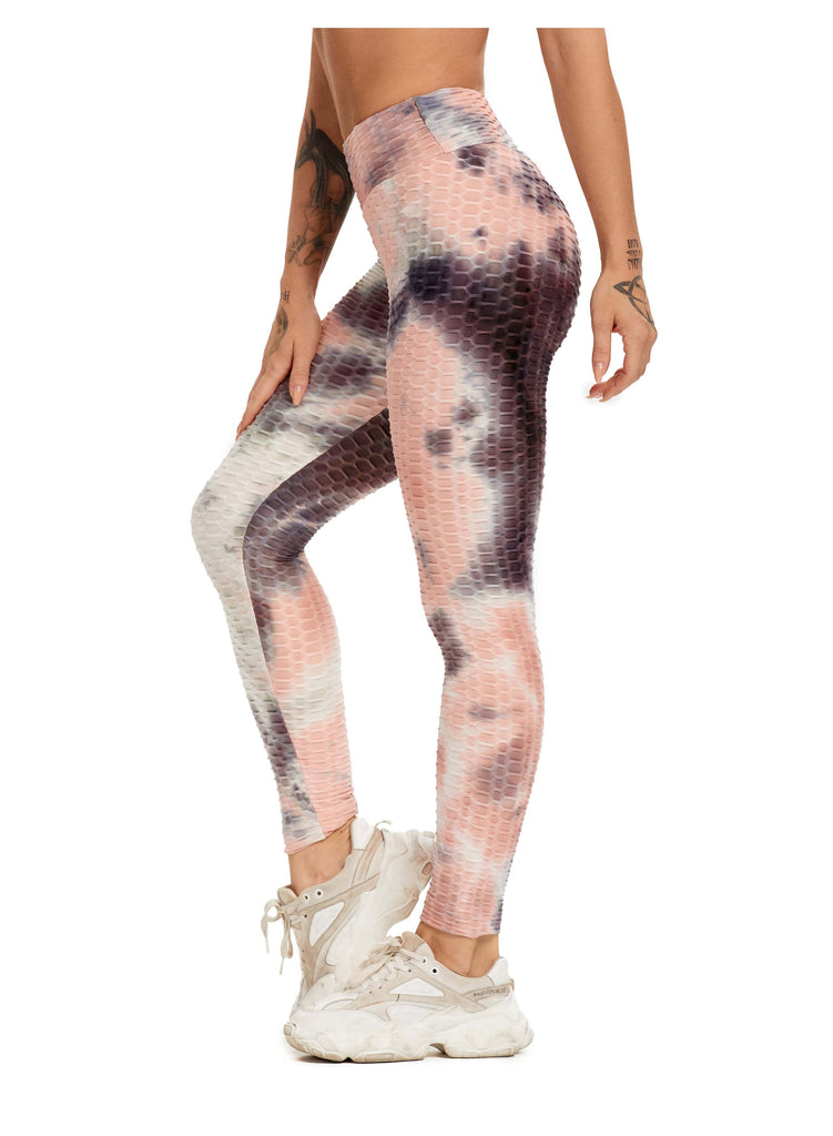 Women Three-dimensional Body Shaping Jacquard Leggings（Tie Dye2）