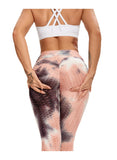 Women Three-dimensional Body Shaping Jacquard Leggings（Tie Dye2）