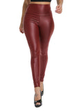 Slimmed High Waist Faux Leather Pants