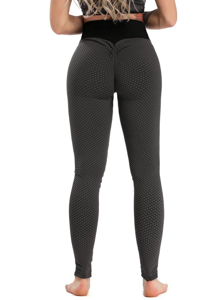Solid Black Butt Scrunch Leggings With Side Pockets - Large/XL