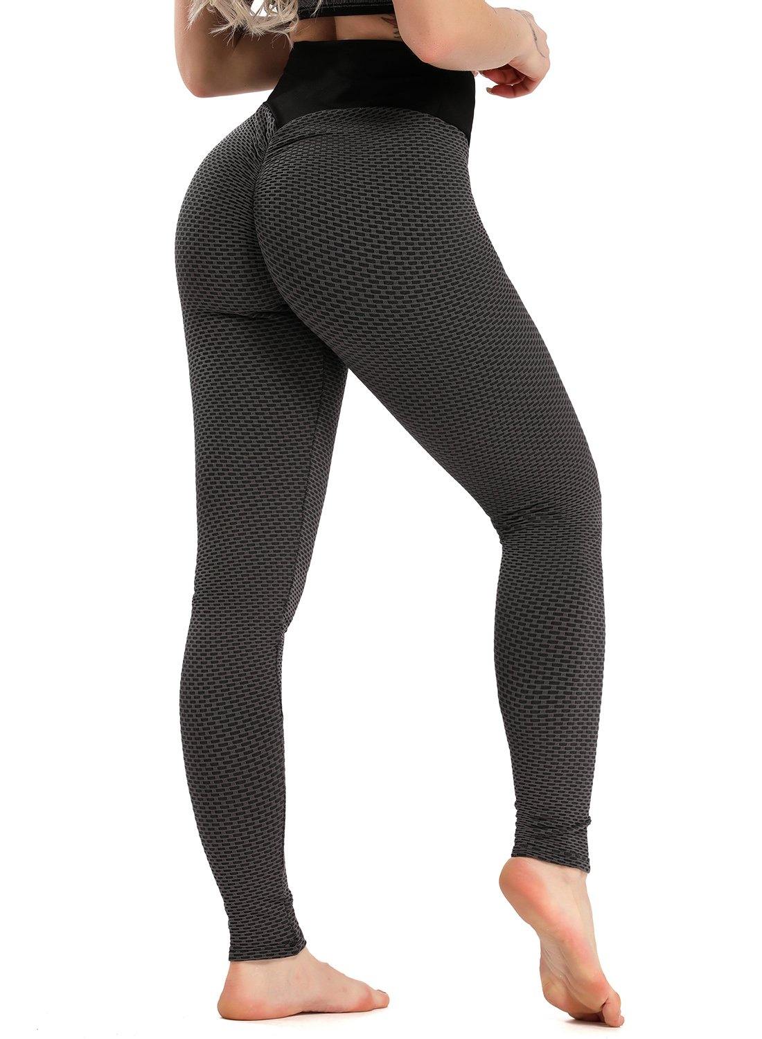 SEASUM Women High Waisted Yoga Pants Workout Butt Lifting Scrunch Booty  Leggings Tummy Control Anti Cellulite Textured Tights : :  Clothing