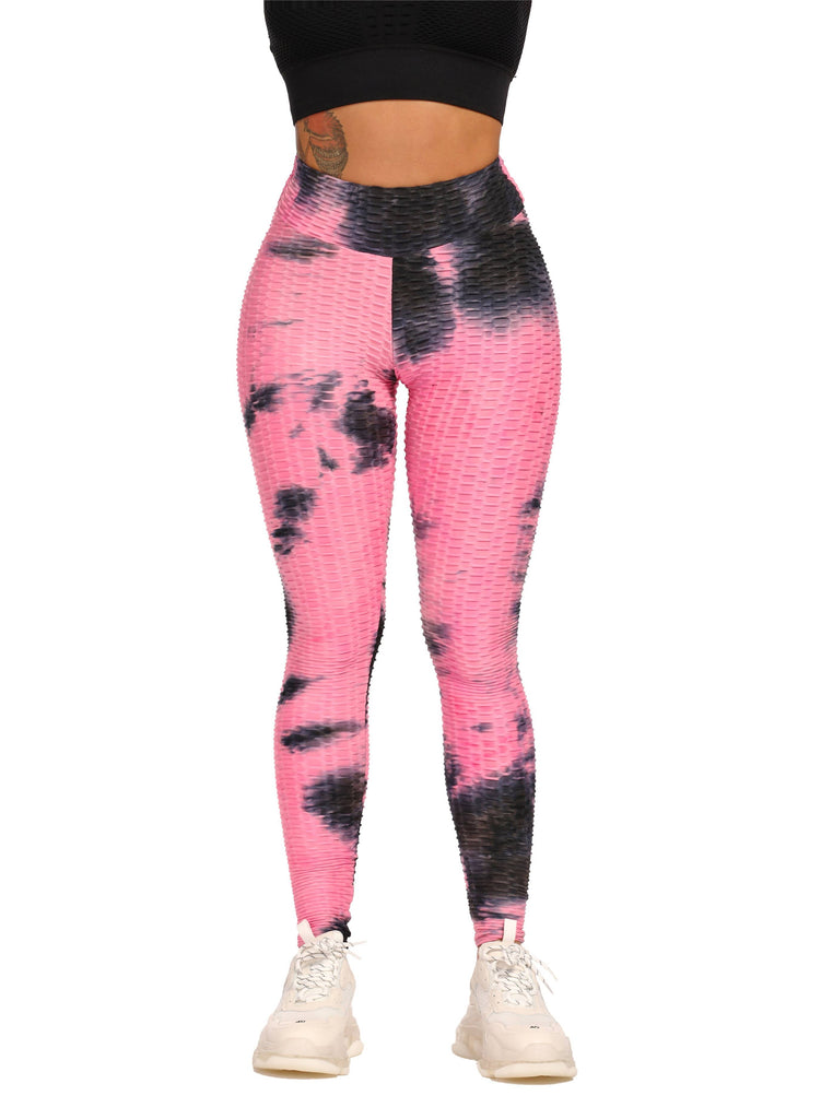 OMPU Fitted Tights Abstract Black/Pink - Bottoms - Women
