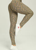 Women Three-dimensional Body Shaping Jacquard Leggings（sackcloth Interval Color）