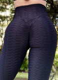 Textured Ruched Lifting Bodycon Yoga Pants - SeasumFits