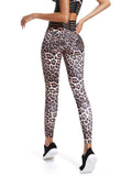 Leopard Print Leggings Workout Running Pants - SEASUM