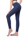 Women's Solid Elastic Waistband Yoga Pants - SEASUM