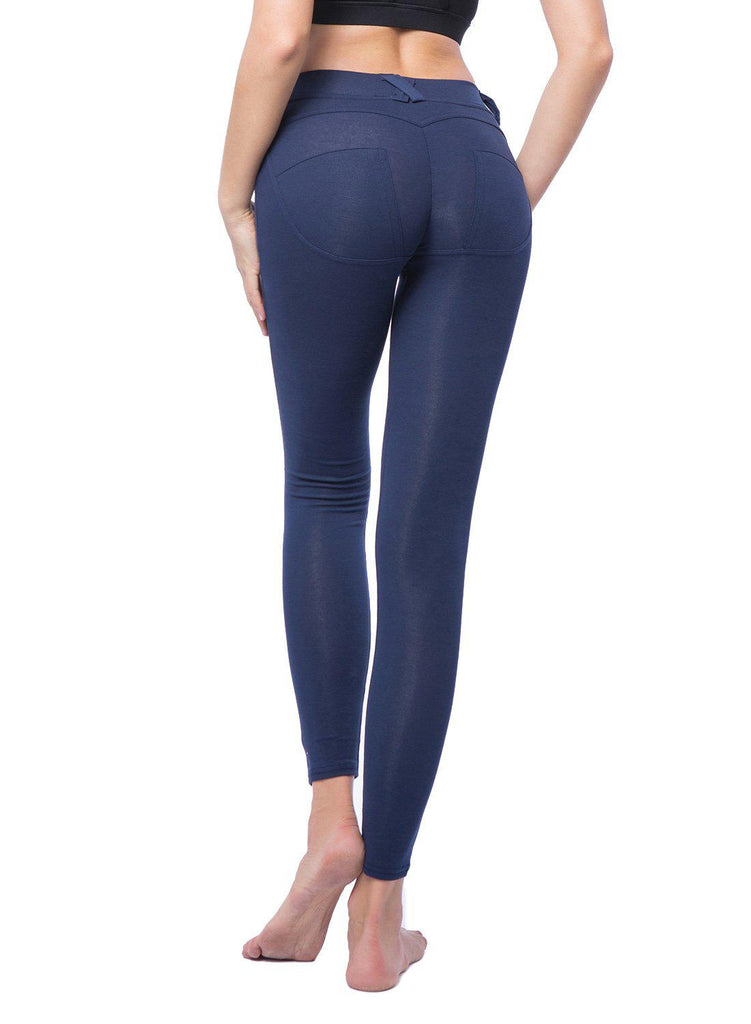 Solid Color Elastic Waistband Yoga Pants - SeasumFits
