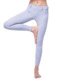 Women's Solid Elastic Waistband Yoga Pants - SEASUM