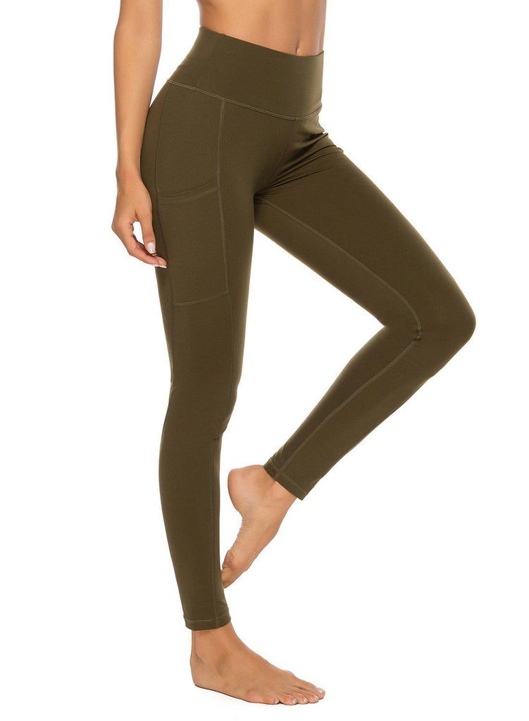 Ruched Pocketed High Waist Active Nylon Sports Sweatproof Leggings –  KesleyBoutique