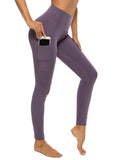 High Waist Ruched Pockets Running Yoga Leggings - SEASUM