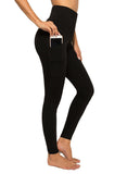 SEASUM-Solid Color Ruched Pockets Training Leggings