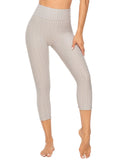 Women's Textured Form Fitting Soft Fitness Capris