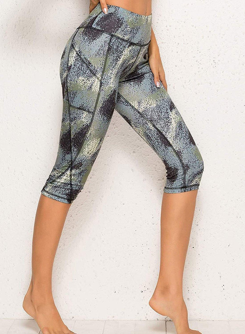 Floral Capris Yoga Pants for Fitness - SEASUM
