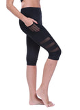 Women's Mesh Stitching Capris Yoga Pants - SeasumFits