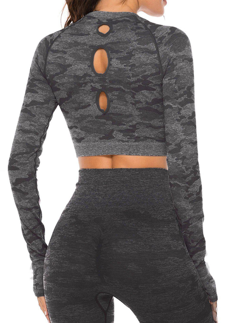Camouflage Seamless Yoga Top - SEASUM