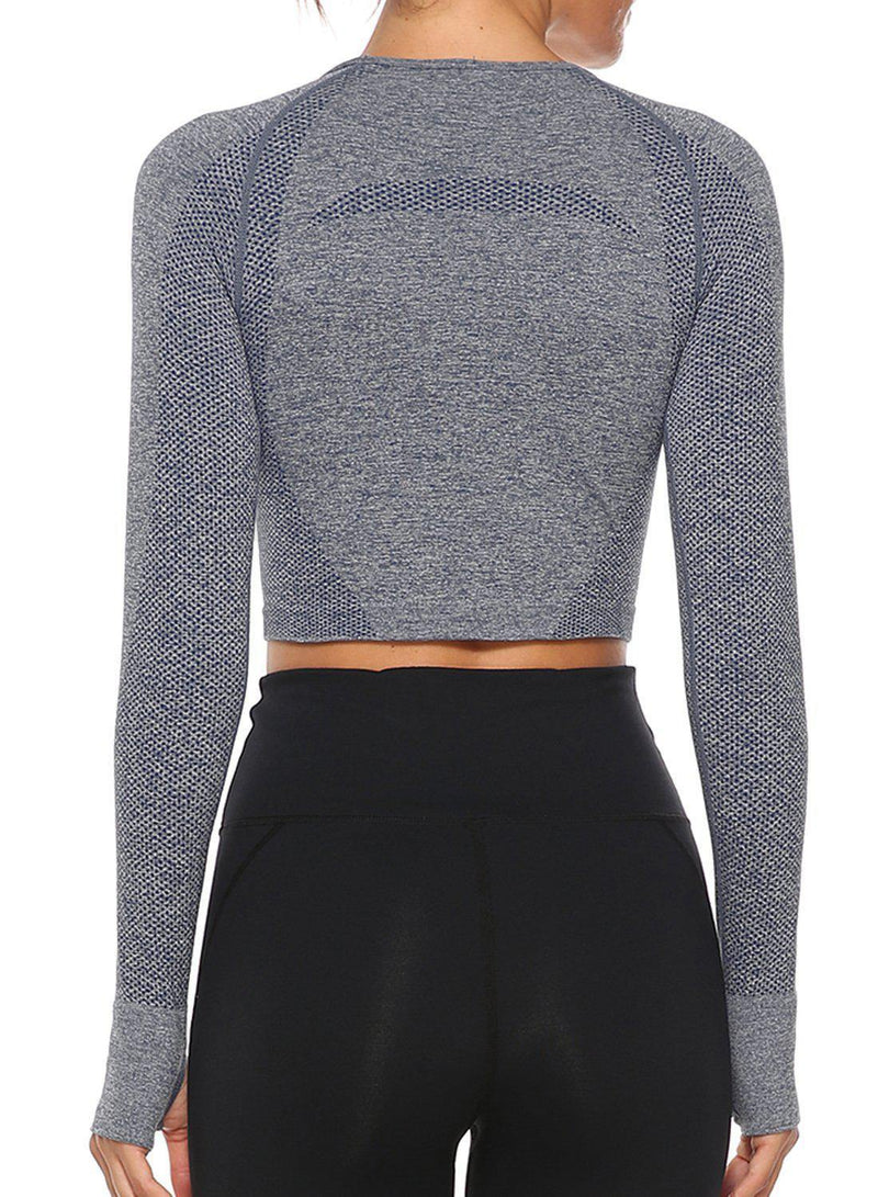 High Elastic Soft Seamless Long Sleeve Yoga Top - SEASUM