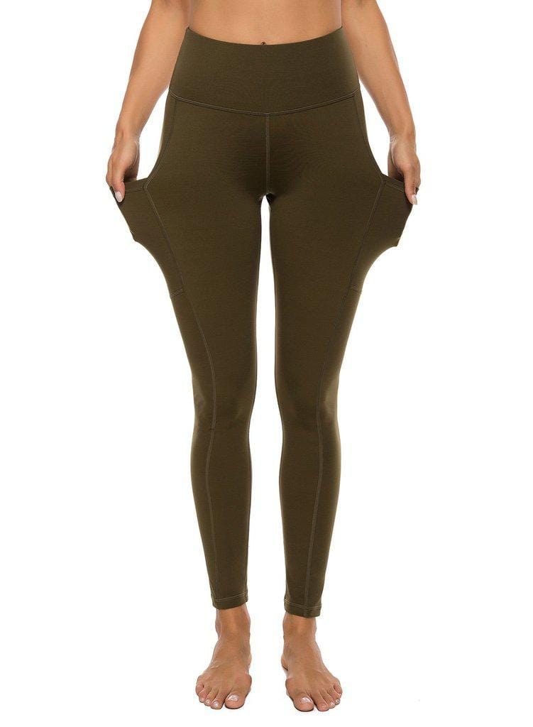 Tummy Control Leggings with Pockets,No Front Seam,Hidden Scrunch,High  Waisted 25 Inch 7/8 Plus Size