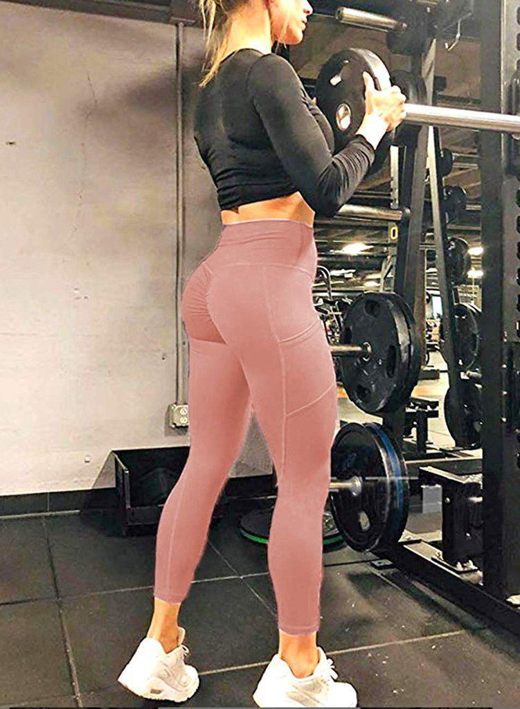 Women's Yoga Pants Scrunch Butt Ruched Butt Lifting Pocket Tummy Control Butt  Lift 4 Way Stretch High Waist Fitness Gym Workout Running Tights Legging