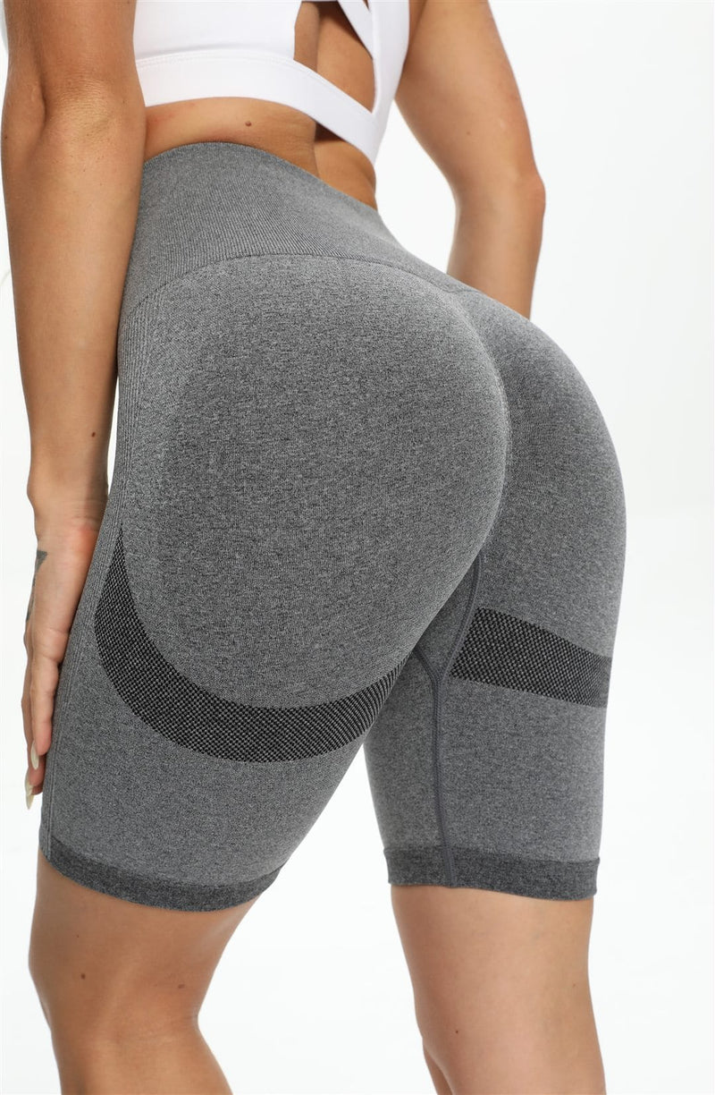 SEASUM Women's High Waist Yoga Shorts With Pockets Mesh Tummy Control Butt  Lift Yoga Pants Workout Shorts Pink XL 